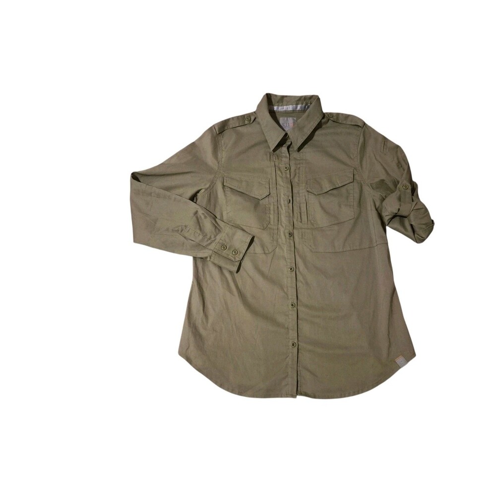 5.11 Tactical M Green Lightweight Twill Button Up Shirt Work Security Uniform